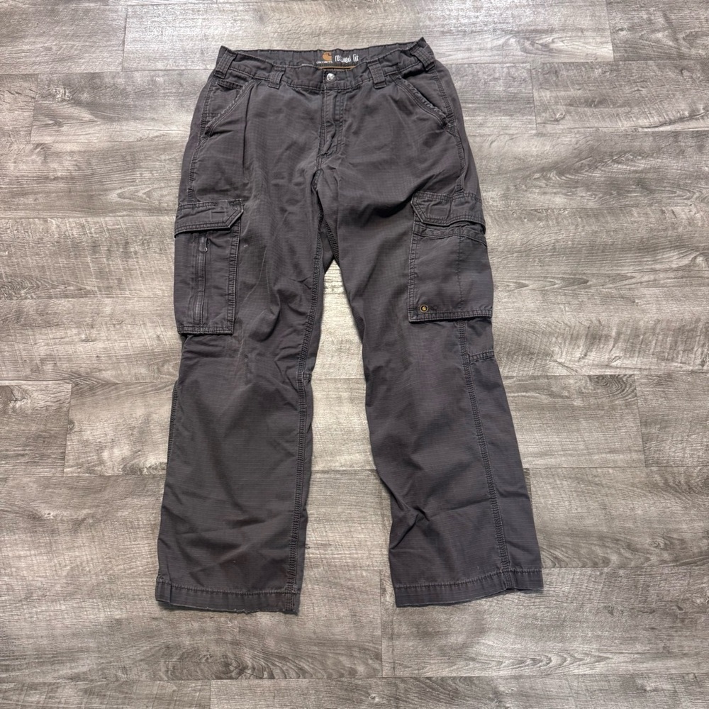 Carhartt Cargo Multipocket Work Wear Relaxed Fit Gray Pant Mens Sz. 34x30